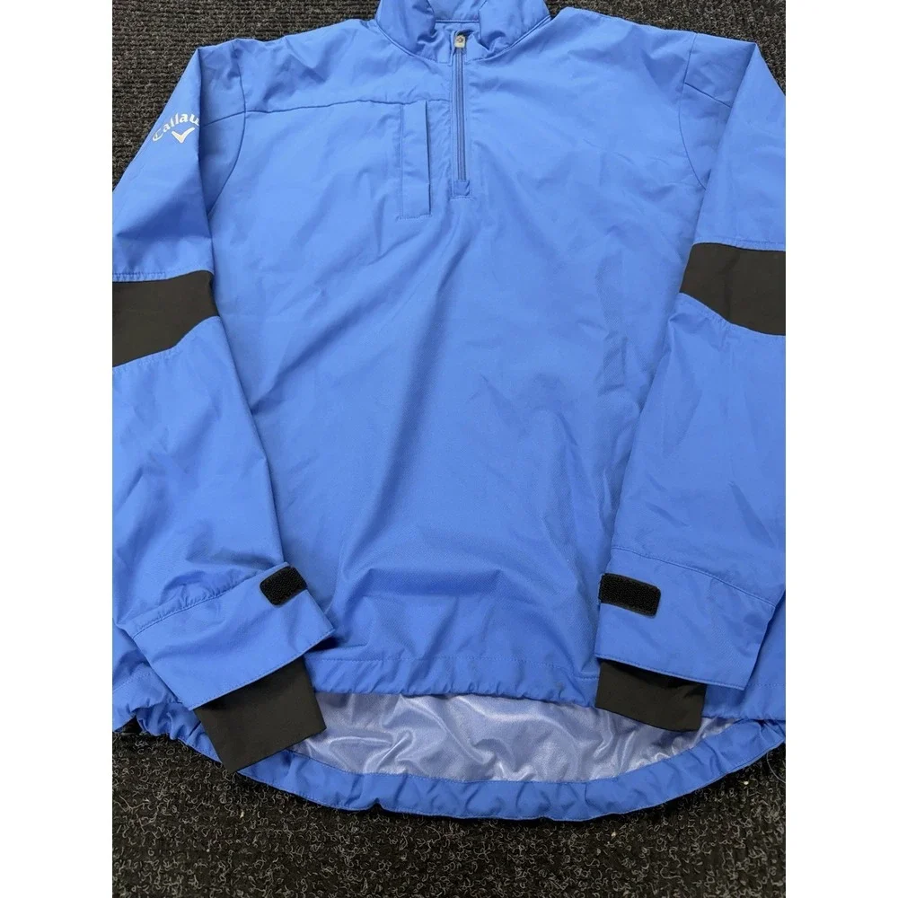 Callaway Weather Series 1/4 Zip Windbreaker Jacket Mens Small Blue Golf Pullover